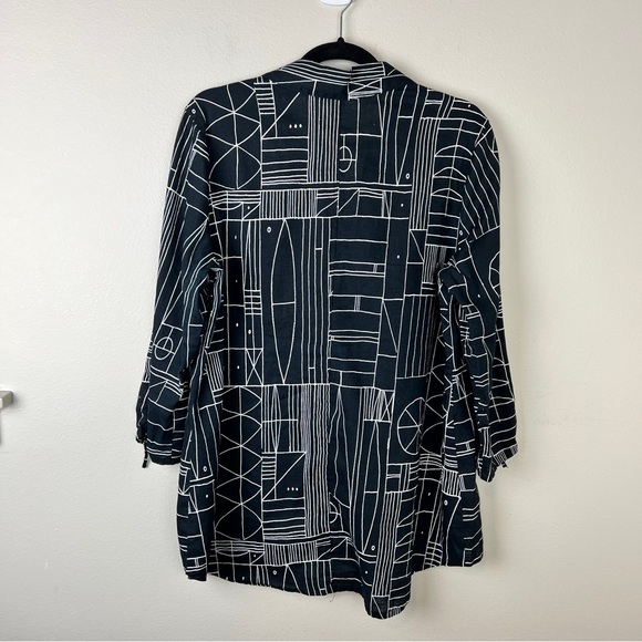 Habitat Art Deco Print Button Front Tunic Top - Picture 3 of 6